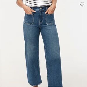 J. Crew Women's Full Length Wide Leg High Rise Blue Jeans